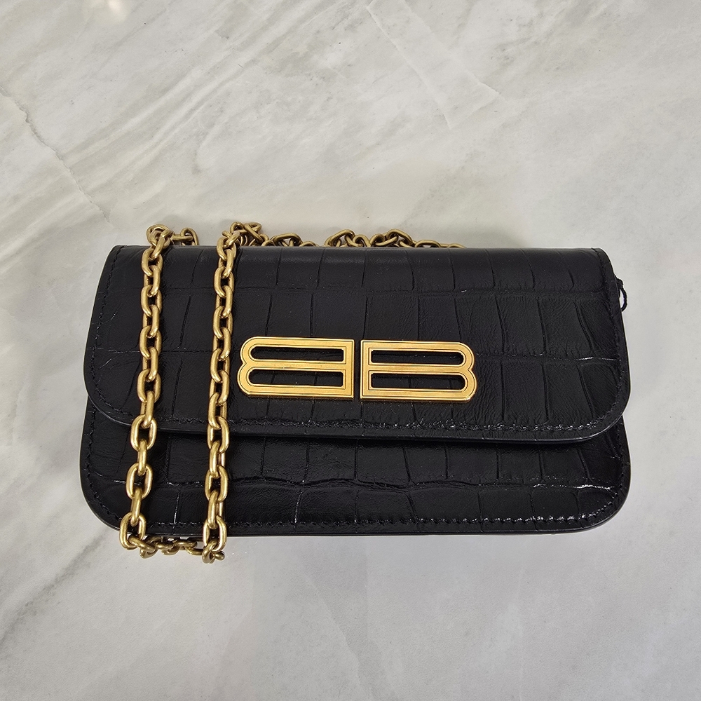 Balenciaga XS Gossip Croc Embossed Crossbody Bag - Picture 6 of 11